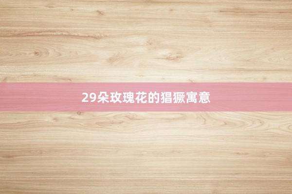 29朵玫瑰花的猖獗寓意